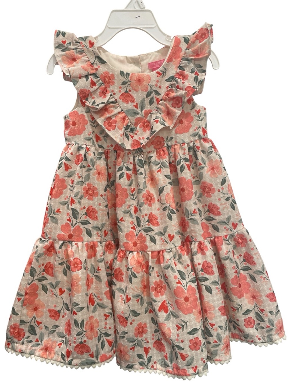 Isaac Mizrahi Toddler Sleeveless 3T Peach and Cream Floral Dress